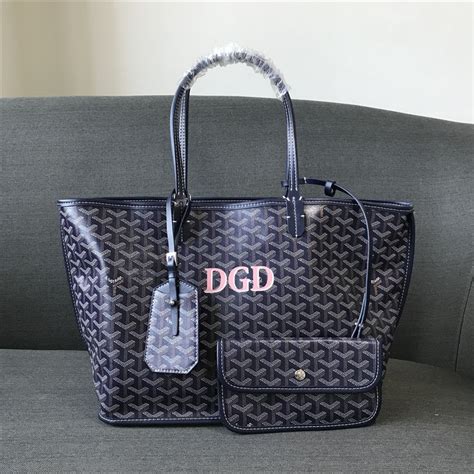 goyard tote navy blue|reversible Goyard tote bag.